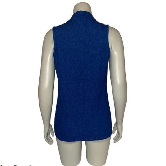 A Pea In The Pod Blue Nursing Tank Top Zippered Textured Small NWT - Picture 5 of 8